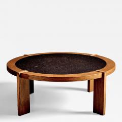 Oak Frame Coffee Table with Slate Inset - 4467460