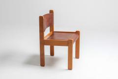 Oak Leather Dining Chairs 1960s - 1183579