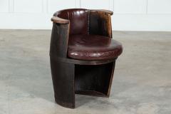 Oak Leather Whiskey Barrell Chair - 3094545