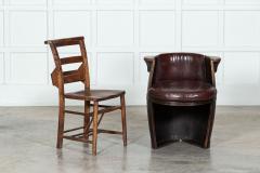 Oak Leather Whiskey Barrell Chair - 3094548