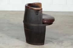 Oak Leather Whiskey Barrell Chair - 3094551