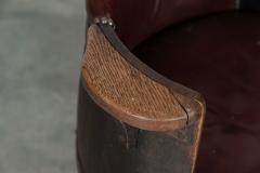 Oak Leather Whiskey Barrell Chair - 3094554