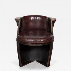 Oak Leather Whiskey Barrell Chair - 3097895