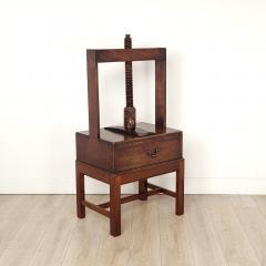 Oak Linen Press over One Drawer on Later Stand 18th Century England and Later - 2760866