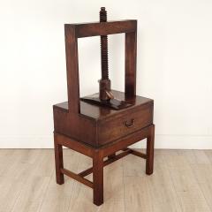 Oak Linen Press over One Drawer on Later Stand 18th Century England and Later - 2760870