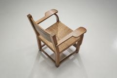 Oak Side Chair with Paper Cord Seat by a Danish Cabinetmaker Denmark ca 1950s - 2627164