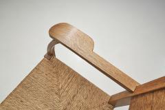 Oak Side Chair with Paper Cord Seat by a Danish Cabinetmaker Denmark ca 1950s - 2627166