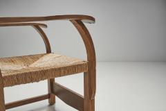 Oak Side Chair with Paper Cord Seat by a Danish Cabinetmaker Denmark ca 1950s - 2627169