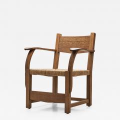 Oak Side Chair with Paper Cord Seat by a Danish Cabinetmaker Denmark ca 1950s - 2651862