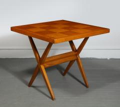 Oak Side Game Table in the Manner of Pierre Jeanneret France c 1950 - 4032062