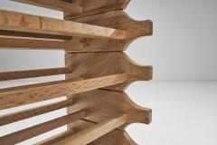 Oak Six Tiered Stackable Wine Rack Europe 1970s - 2805009