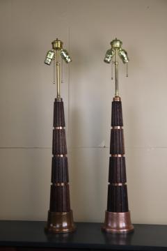 Oak and Copper 1930s Table Lamps - 885368