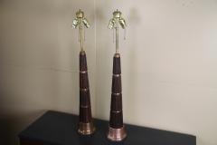 Oak and Copper 1930s Table Lamps - 885370