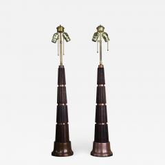 Oak and Copper 1930s Table Lamps - 885822