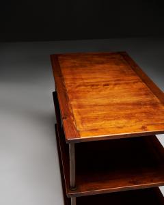 Oak and Copper Industrial Console France 20th C - 4820039