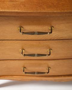 Oak and Patinated Unlacquered Brass Monumental Chest of Drawers Italy 19th C  - 3928612