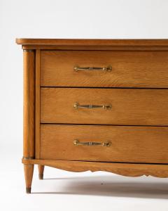 Oak and Patinated Unlacquered Brass Monumental Chest of Drawers Italy 19th C  - 3928616