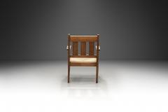 Oak and Rush Armchair by LOV Netherlands ca 1920s - 3929551