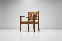 Oak and Rush Armchair by LOV Netherlands ca 1920s - 3929554