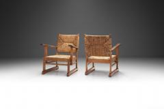 Oak and Rush Armchairs The Netherlands 1930s - 3460520