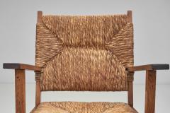 Oak and Rush Armchairs The Netherlands 1930s - 3460526