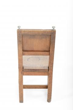 Oak and Silver Set of Four Dining Chairs France 19th Century - 4103653