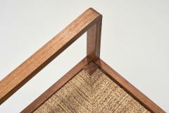 Oak and Woven Straw Armchair France ca 1960s - 3997957