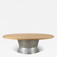 Oak and Zinc Dining Table - 3560928