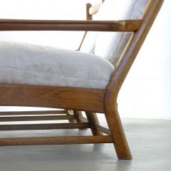 Oak wood three seater sofa Europe 1960s - 3450113