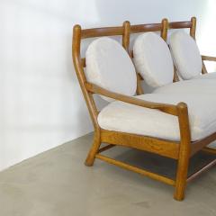 Oak wood three seater sofa Europe 1960s - 3450114