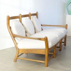 Oak wood three seater sofa Europe 1960s - 3450115