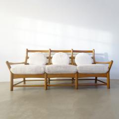 Oak wood three seater sofa Europe 1960s - 3450117