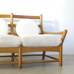 Oak wood three seater sofa Europe 1960s - 3450122