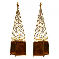 Obelisk Gold Leaf Wrought Iron Table Lamps - 675850