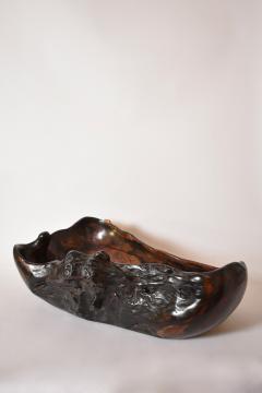 Oblong bowl in Macassar ebony 1970s - 4464431