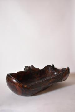 Oblong bowl in Macassar ebony 1970s - 4464433