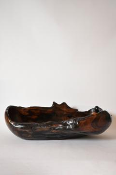 Oblong bowl in Macassar ebony 1970s - 4464434