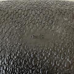 Oblong centerpiece with deep blue speckled glaze - 4496668