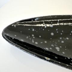 Oblong centerpiece with deep blue speckled glaze - 4496672