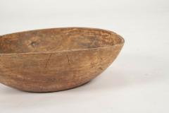 Ocher Color Rustic Swedish Wooden Dug Out Bowl - 3416017