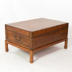 Ochre Painted Pigskin Travel Trunk Coffee Table China 1900  - 2280168