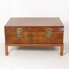 Ochre Painted Pigskin Travel Trunk Coffee Table China 1900  - 2280171