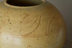 Ochre Yellow Art Deco Studio Pottery Vase Europe 1940s - 4677385