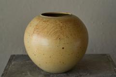 Ochre Yellow Art Deco Studio Pottery Vase Europe 1940s - 4677390