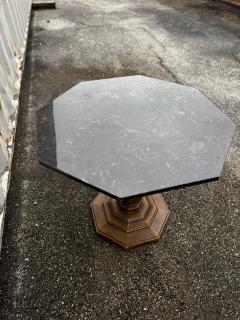 Octagon Shape Granite Top Occasional Pedestal Base Table - 4474612