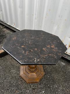 Octagon Shape Granite Top Occasional Pedestal Base Table - 4474613