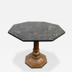 Octagon Shape Granite Top Occasional Pedestal Base Table - 4475575