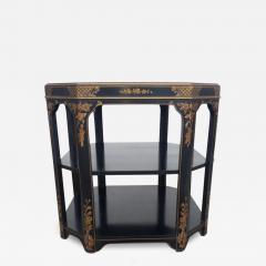 Octagonal 3 Tier Oriental Lacquer Style End Table - 3948561