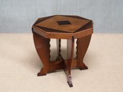 Octagonal Amsterdam School Side Table in Oak and Ebony The Netherlands 1920s - 4234098