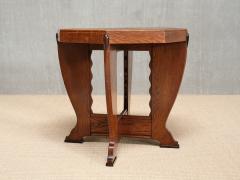 Octagonal Amsterdam School Side Table in Oak and Ebony The Netherlands 1920s - 4234099